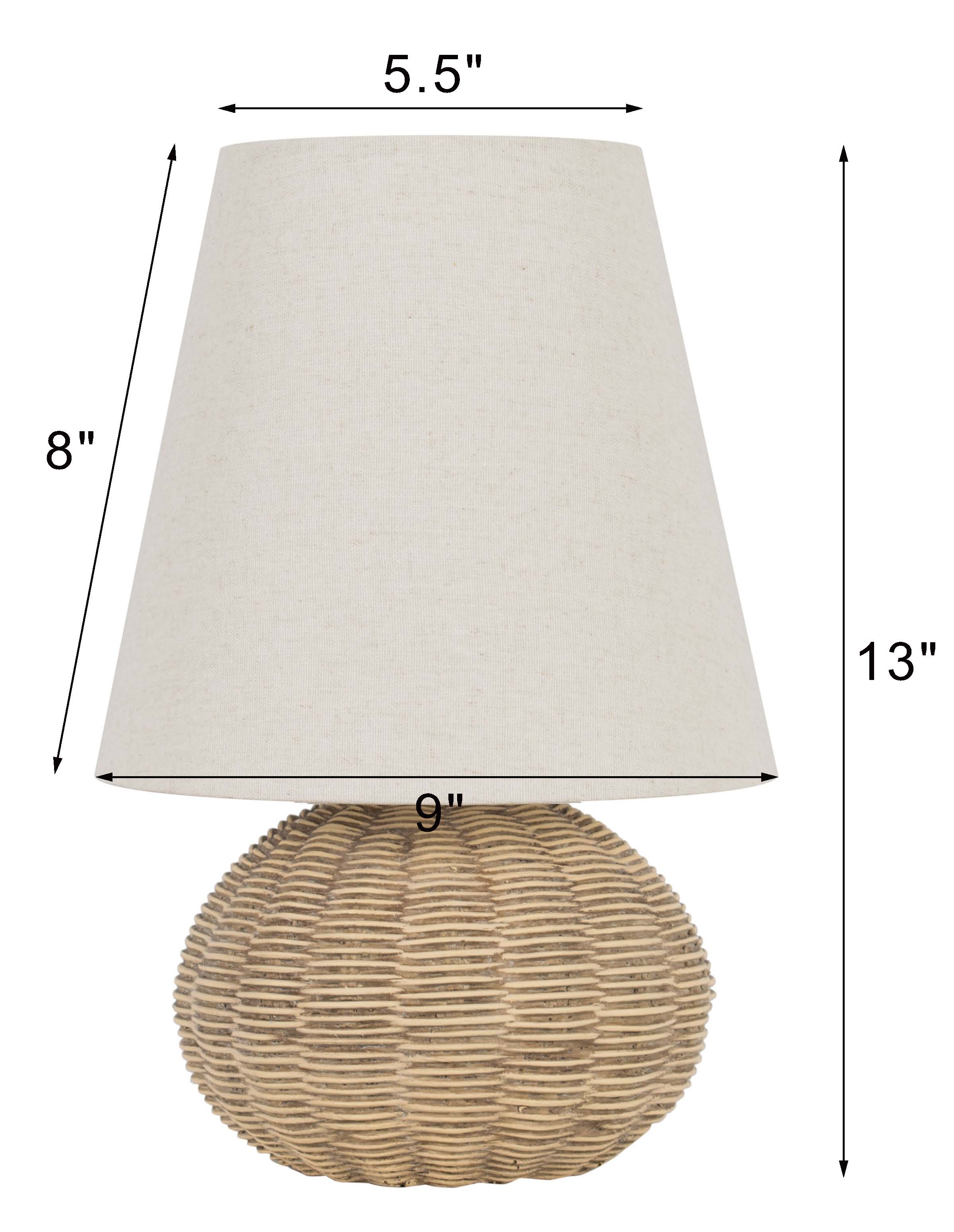 Lampe d'appoint Mainstays en polyrésine motif rotin de 13 pouces