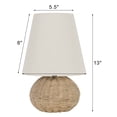 thumbnail image 3 of Mainstays 13 inch Rattan Pattern Polyresin Accent Lamp, 3 of 5