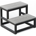 thumbnail image 1 of 2 Step Stool for Adults Kids, Heavy Duty Wooden Stepping Stools, Bedside Foot Stool with 500lbs Load Capacity, Non-Slip Step Stool for High Bed, Kitchen, RV - Grey, 1 of 8
