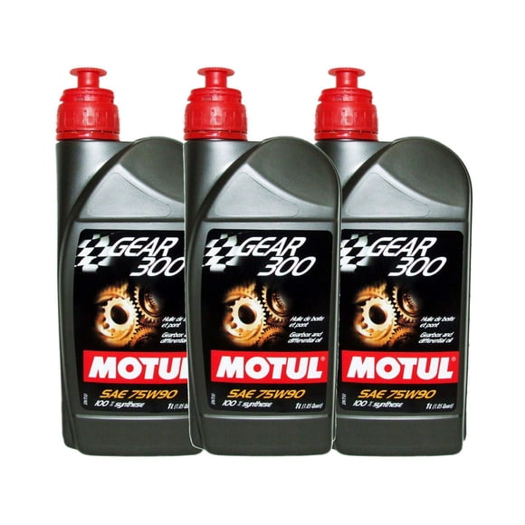 Motul 105777 Gear 300 75W-90 100% Synthetic Gear Oil 1 Liter - 3 Pack