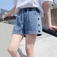 thumbnail image 4 of Birdeem Spring and Summer Cute Print Girls Pocket Elastic Waist Comfy Shorts Jeans, 4 of 12