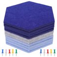 thumbnail image 1 of 10pcs Household Wall Decorative Felt Board Hexagon Pin Board Thick Tiles Bulletin Board With Drawing Pin, 1 of 9