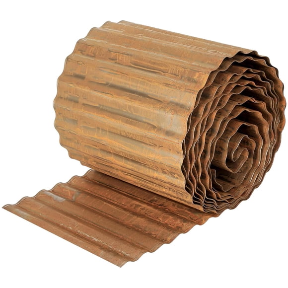 Metal Garden Edging – Flexible Corrugated 10" x 20Ft Galvanized Steel – Rust-Resistant – Easy DIY Install – Flower Beds, Raised Beds, Lawns & Walkways – Rust Color