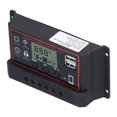 thumbnail image 2 of Contrôleur de Charge Intelligent, Régulateur de Batterie de Panneau Solaire 12V 24V Adaptatif 5V 1A Sortie USB Réglable 3 Étages PWM LCD Affichage pour le Système de Production d'Énergie Rouge, 2 of 8