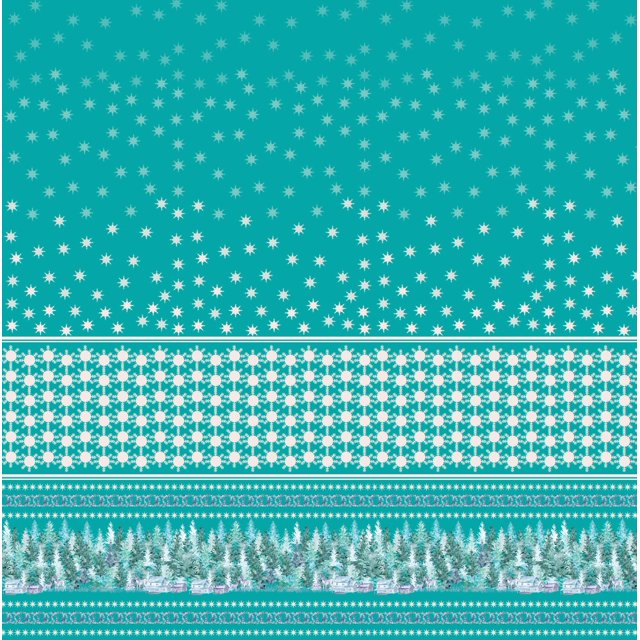 Soimoi Silk Fabric Snowflake,Wreath & Tree Panel Print Fabric by the Yard 42 Inch Wide