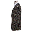thumbnail image 3 of TIMIFIS Robe Multicolore à Paillettes pour Hommes Blazer Festival Smoking Bal Blazer Ajustée Bouton Revers Performance Blazer, 3 of 5