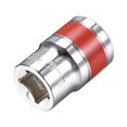 thumbnail image 1 of Unique Bargains 1/2-Inch Drive by 19mm Shallow Socket w Red Band, Cr-V, 6-Point, Metric, 1 of 4