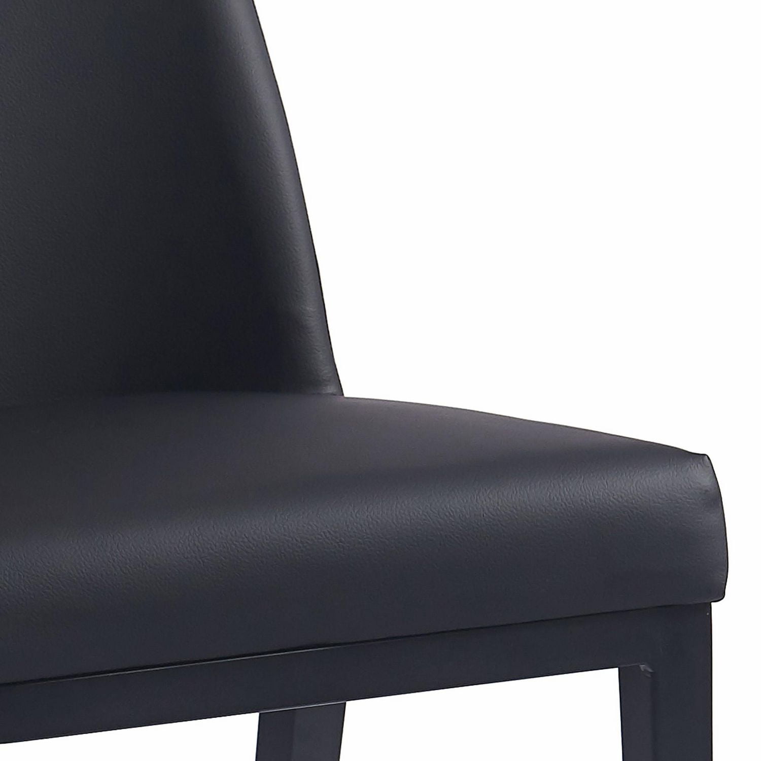 Tabouret de comptoir moderne de 26 po en similicuir et en métal, ensemble de 2 – noir