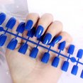 thumbnail image 1 of EGNMCR Press on Nails Long Nails Fake Nail Patch Rectangular Color Nail Art 24PC Nail stickers, 1 of 1
