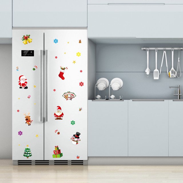 kurtrusly Christmas Static Sticker Fridge Window PVC Decal Home Office Shop Self-adhesive Decoration, Animal