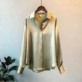 thumbnail image 3 of GigrtiJin Chemises Boutonnées pour Femmes Automne Manches Longues Col Rabattu Couleur Unie Mode Décontractée Confortable Hauts Amples, 3 of 5