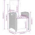 thumbnail image 4 of vidaXL 2-Pieces Reclining Outdoor Garden Chairs with Footrest - Grey Poly Rattan, 4 of 5