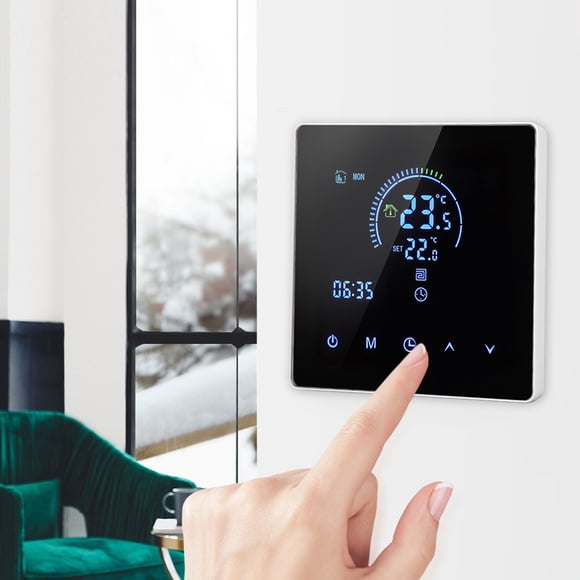 Smart Thermostat, 3500W AC90-240V Digital Large Touch Screen Thermostat Programmable Thermostat Wall Mounted Heating Thermostat for House Offices Malls