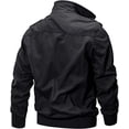 thumbnail image 2 of Men‘s Cotton Lightweight Multi Pockets Zip Front Stand Collar Military Jackets Windbreaker, 2 of 7