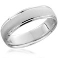 thumbnail image 1 of Alliance de Mariage en Platine pour Homme, Bague Brossée, Très Polie, Biseautée, 1 of 1