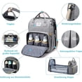 thumbnail image 3 of Baby Diaper Backpack, Travel Bag with Portable Crib, Large Capacity Waterproof Multifunctional Diaper Bag, 2 Stroller Straps, Suitable for Bottle Backpack, 3 of 5