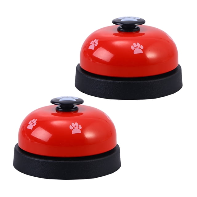 2 Pcs Cloches d'Entraînement pour la Propreté et la Salle à Manger pour Animaux, Motif Empreinte, Dispositif de Communication pour Chiens, Chiots, Chats (Rouge)