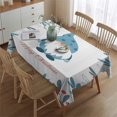 thumbnail image 2 of Merry Christmas Tablecloth Waterproof Spillproof Tablecolths Table Covers Snowman Snowflake Silver Table Cover for Christmas Party Decorations Favors Rectangle,60x84inches, 2 of 5