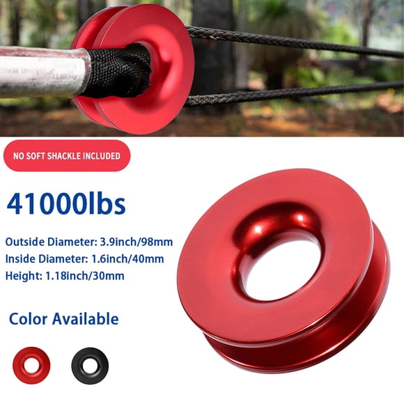 ALLTIMES 55,000lbs Aluminum Recovery Ring for 3/8 1/2" Winch Rope Roller ATV UTV SUV Towing Truck Soft Shackle