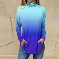 thumbnail image 2 of FAIWAD Women's Turtleneck Long Sleeve Tops Basic Layering Irregular U Hem Soft Underwear Tunic Tops, 2 of 4