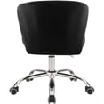 thumbnail image 3 of Meridian Furniture Finley Chaise de Bureau Pivotante Réglable en Velours Noir et Chrome, 3 of 6