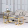 thumbnail image 2 of Henn&Hart Rectangular Coffee Table with Tempered Glass Top and Gold Metal Frame, Gold, 2 of 8