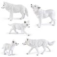 thumbnail image 2 of 5pcs Simulation Loups Arctiques Modèle Loup Sauvage Blanc Modèle Animal Figurines d'Action, 2 of 8