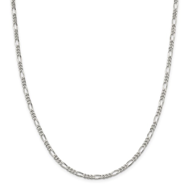 Sterling Silver 3.5mm Figaro Chain (Weight: 14.18 Grams, Length: 26 Inches)
