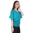 thumbnail image 3 of Moomaya Hauts Chauve-Souris Imprimés pour Femmes Col en V Blouse d'Été Décontractée Tunique Mode, 3 of 7