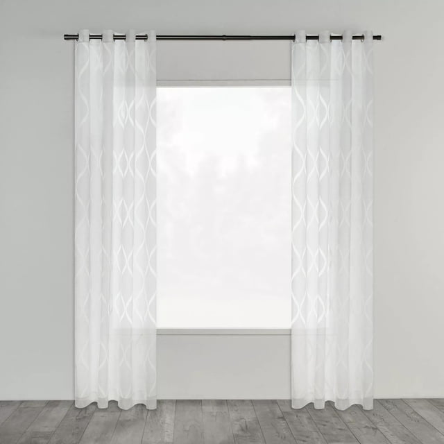 Bouclair Rideau Voile Blanc Essexwave 52x96 Po (132x244 cm)