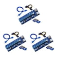 thumbnail image 4 of Transemion 2021 PCI-E Riser 6-pin with LED Lights Crypto Mining Card 1x TO 16x PCI-E RISER Blue 1M 3Set, 4 of 6