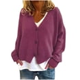 thumbnail image 1 of Awdenio Women Solid Color Casual Long Sleeve Knitted Cardigan Sweater Coat, 1 of 1
