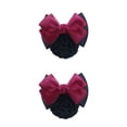 thumbnail image 4 of VONKY Easy To Wear Bow Work Hair Clips For Effortless Hairstyling On Go Wide Two Bows- rose red 2Set, 4 of 6