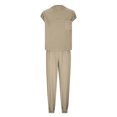 thumbnail image 3 of Timegard Ensembles Lounge pour Femmes, Haut Court à Manches Cap, Pantalon à Bas Resserré avec Poches, Couleur Unie, Tenues Amples, 3 of 4