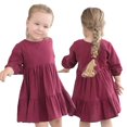 thumbnail image 1 of Petites Filles S'Habillent de 2 à 6 Ans de Coton Confortable et Respirant Robe d'Hiver Volantée, 1 of 7