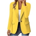 thumbnail image 1 of Grrvtrz Womens One Button Blazer Lightweight Office Work Suit Jacket Stretch Lapel Collar Long Sleeve Jacket with Pockets, 1 of 6