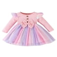 thumbnail image 1 of Toddler Baby Girl Party Dress Ruffle Tulle Long Sleeve A-line Princess Dresses, 1 of 8