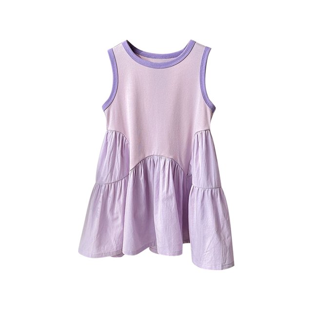 RXIRUCGD 2025 Vêtements d'Été pour Enfants Tout-Petits Filles Mignon Couleur Unie Sans Manches Robe Camisole Extensible Anti-Rides Robe Ligne A