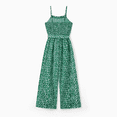 thumbnail image 4 of PatPat Matching Floral Print Green Smocked Strap Jumpsuits for Mommy and Me, 4 of 6