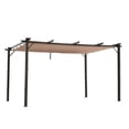 thumbnail image 1 of Outsunny 10' x 13' Aluminium Outdoor Pergola Gazebo Backyard Canopy Cover Square Sunshade Garden Grape Trellis Brown, 1 of 10