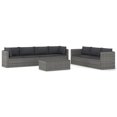 thumbnail image 2 of vidaXL 8 Piece Garden Lounge Set with Cushions Poly Rattan Grey, 2 of 12