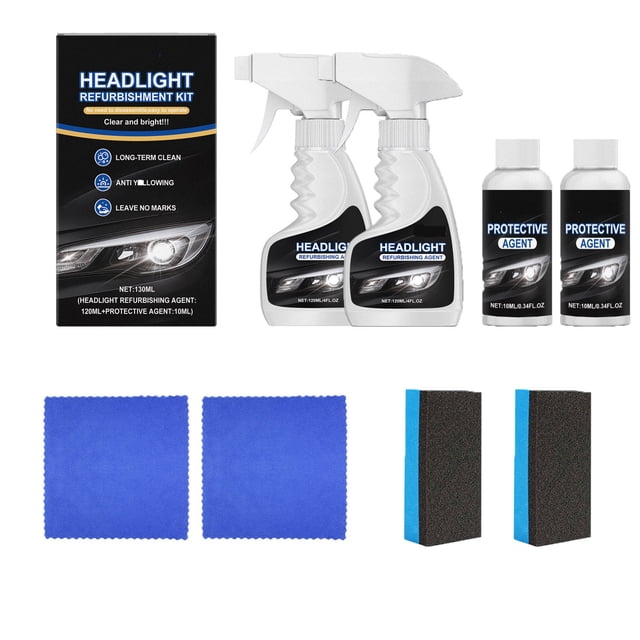 130ml Headlight Refurbishment Kit Yellow Foggy Scratched Care Cleaning Headlight Maintenance Kit