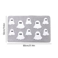 thumbnail image 3 of Halloween Pumpkin Rug Non-Slip Flannel Bath Mat | Soft Polyester Carpet for Doorstep Living Room Bedroom | Stain-Resistant Easy Clean Fall Decor | Gray Pink Black 19.6x31.4in, 3 of 6