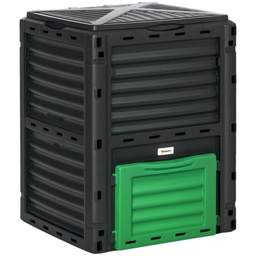 Outsunny Garden Compost Bin, 80 Gallon Outdoor Compost Container, Green