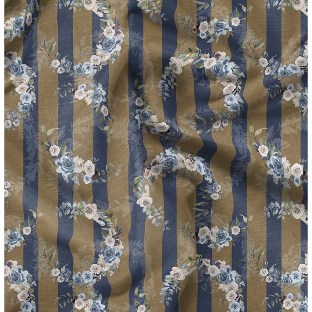 Soimoi Tissu en Poly Georgette Vert Imprimé Floral Trèfle 1 Yard 52 Pouces de Large