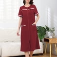 thumbnail image 2 of Chemise de Nuit pour Femmes, Robe de Nuit Décontractée à Manches Courtes avec Col Rabattu, Robe de Sommeil Douce pour la Maison, le Salon et le Lit, 2 of 8