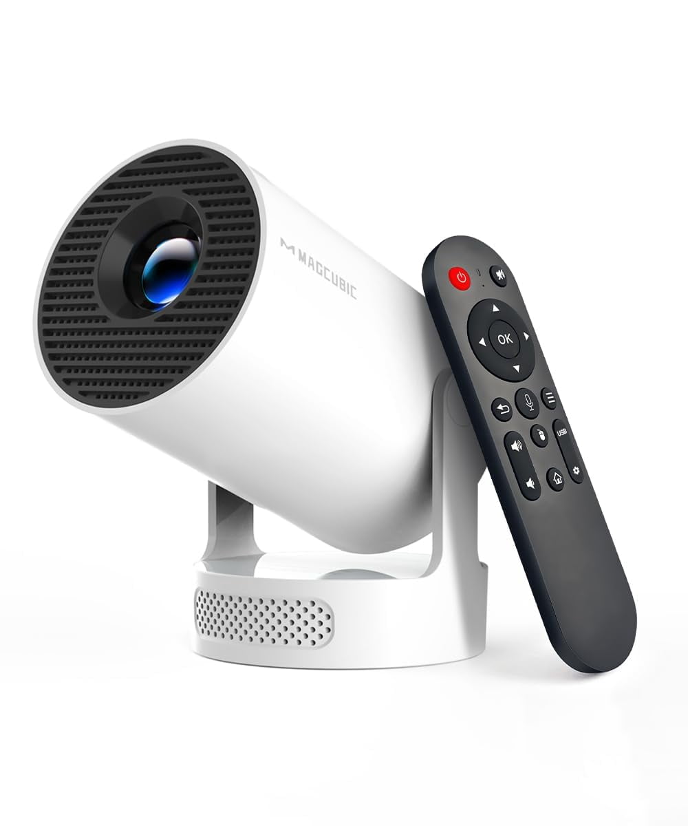 Magcubic Mini Projector with WiFi 6 and Bluetooth 5.4, Portable Projector 4K Support, 5W Soundbase Speaker, Auto Vertical Keystone 180Â°Rotatable Smart Proyector for Movie Home Outdoor