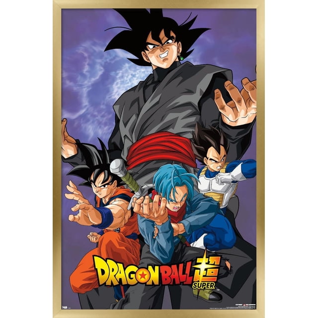 Dragon Ball : Super - Affiche Murale de Méchant, 22,375 Po x 34 Po, Représentant Quatre Personnages de Dragon Ball dans des poses d'Action Dynamiques avec un Fond de Ciel Violet et Nuageux et le logo Dragon Ball Super au Bas, Imprimée sur du Papier d'Affiche Lustré, Convenant à la Déco de la Maison et aux collections de Fans.
