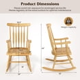 thumbnail image 2 of Costway Solid Wood Rocking Chair Porch Rocker Indoor Outdoor Seat Glossy Finish Black Natural, 2 of 9
