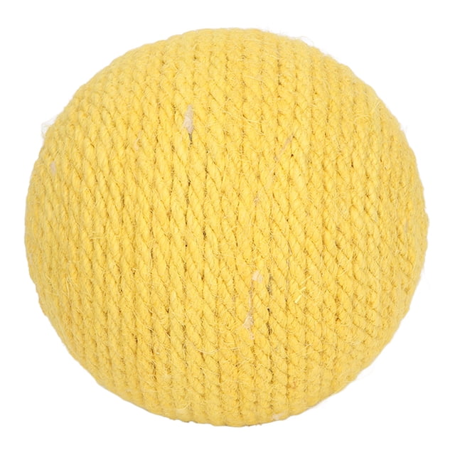 Cat Sisal Ball, Fun Relieve Boredom Scratch Resistant Interactive Teeth Claws Grinding Sisal Cat Scratching Ball For Training White,Green,Yellow